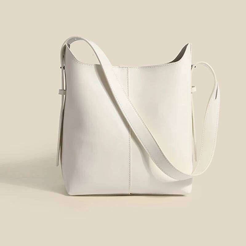 Leather Women's Handbag Top Tote Bag Designer Large Capacity Premium Sense Commuter Trend Crossbody Bucket Bag