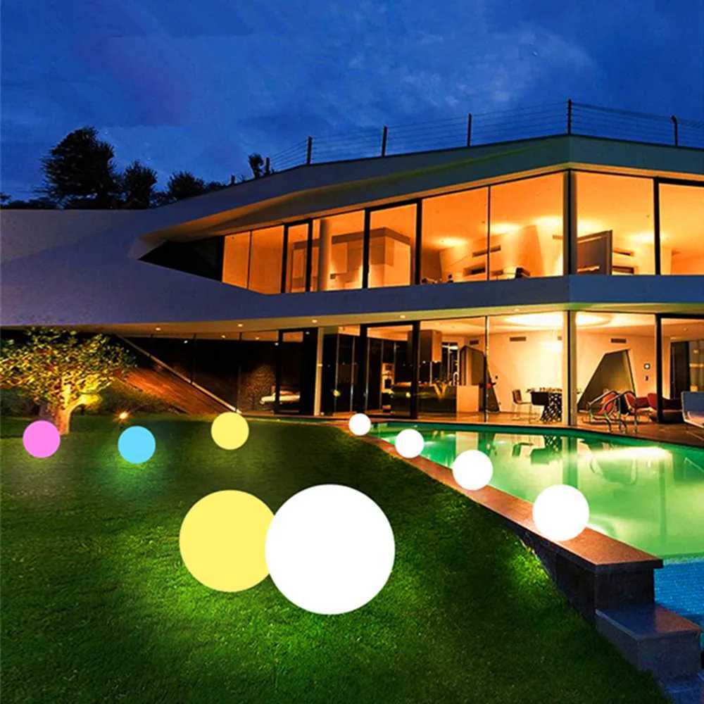 Waterproof LED Garden Ball Light Rechargeable Landscape Lighting Lawn Lamps for Outdoor Party Wedding Bar Garden W250607