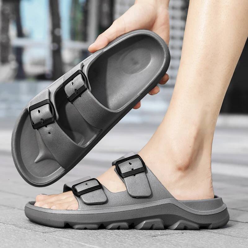 Ddmyoutdoor New Brand Summer Adjustable Soft Slides Men S Lightweight Flat EVA Slippers Anti Slip Sandals Big Size Designer Slipper Beach Shoes outdoo