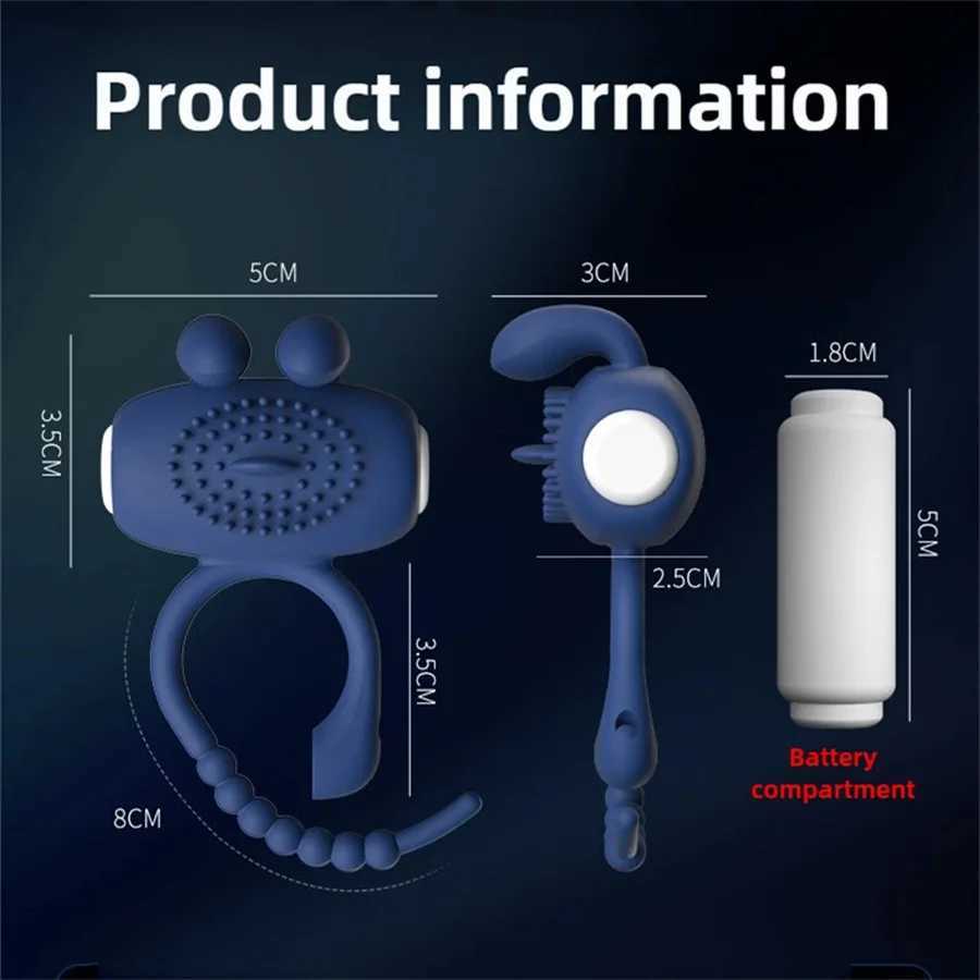 Vibrating Cock Ring Silicone Penis Rings Vibrator Intense Vibration Penis Erection Longer Harder Stronger Adult Sex Toys For Men XJ250607