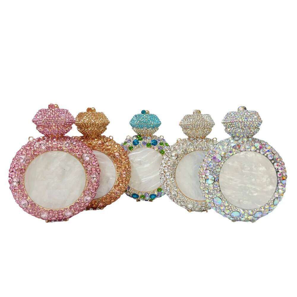 XIYUAN Perfume Bottle Crystals Evening Bags Women Rhinestones Day Clutches Metal Gems Clutch Purses Wedding Party Purse