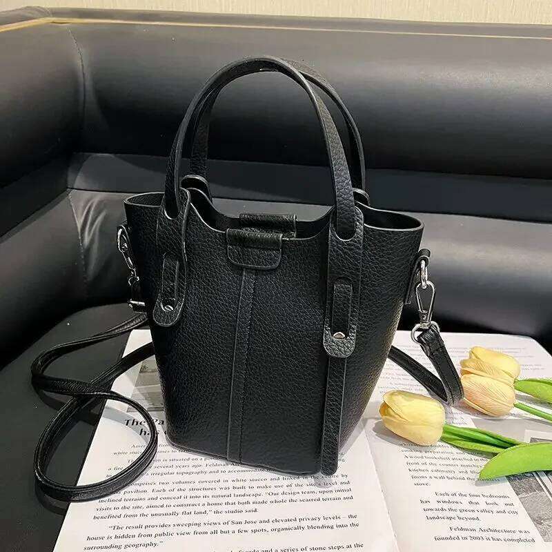 Soft Leather Bucket Small Female 2025 New Senior Ins Fashion Single Shoulder Crossbody Bag Casual All-Match Handbag