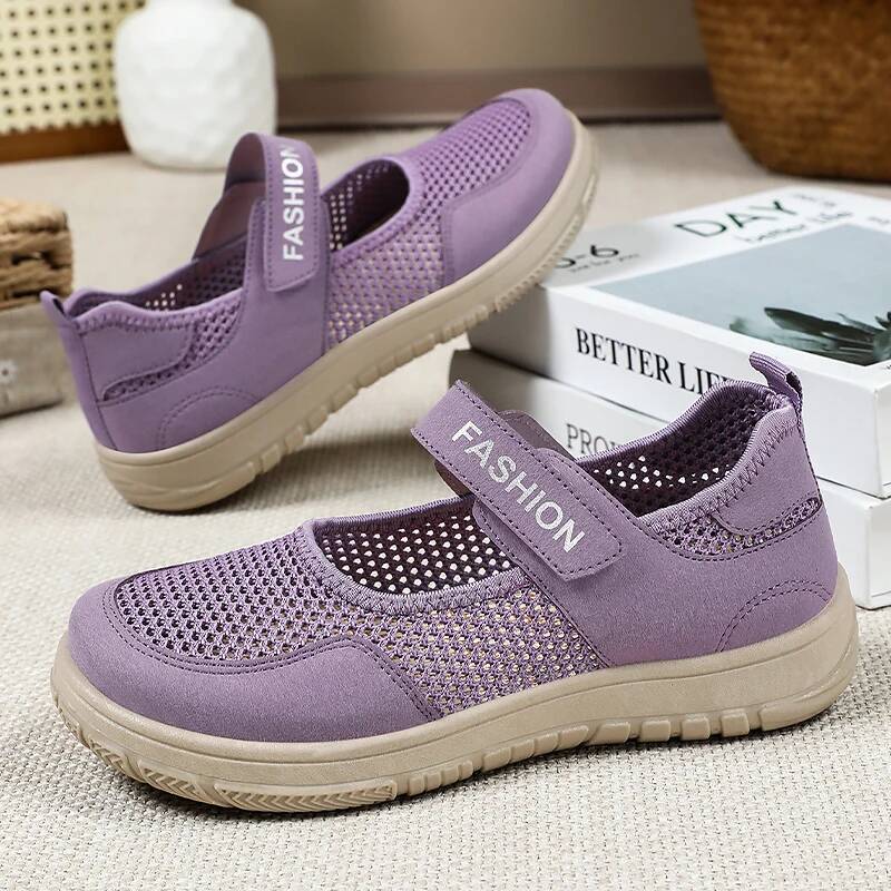 Ddmyoutdoor Ddmyoutdoor Women Summer Mesh Outdoor Flat Bottomed Soft Sole Breathe Cover Wearing Healthy Walking Casual Vulcanized Shoes Outdoor Shoes