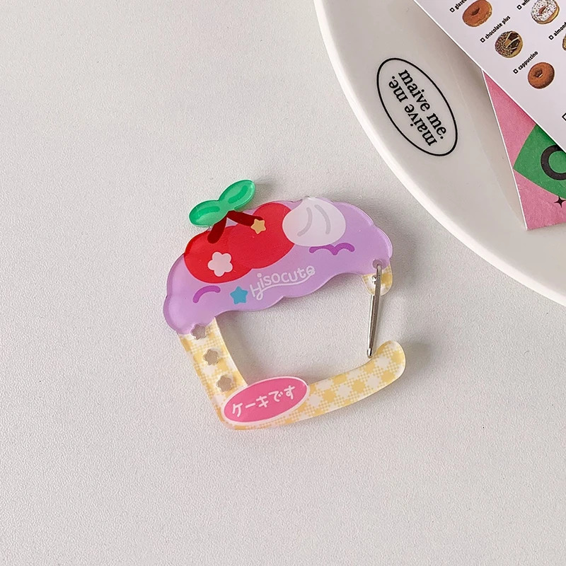 Kawaii Acrylic Keychain Cute Cartoon Carabiner Clip Charms Handbag Hanging Ornament Backpack Pendant Decoration Accessories 250606