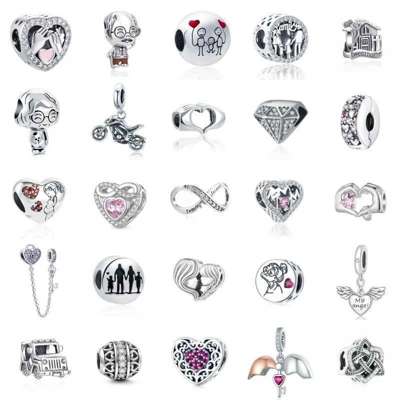 Europe sisters Charm Fit Original Decoration Bracelet Aircraft Pendant Family MOM Boy girl Bead 925 Sterling Silver vehicle GiftXJ250607