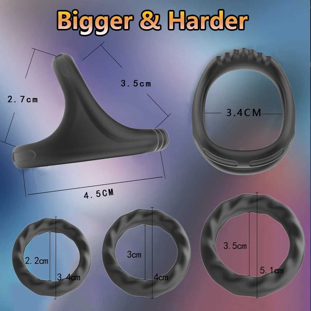 3PCS Cock Rings Penis Enlargement Durable Silicone Penis Ring Sex Toys for Adults Men Male Delay Ejaculation Scrotum Lock Ring XJ250607