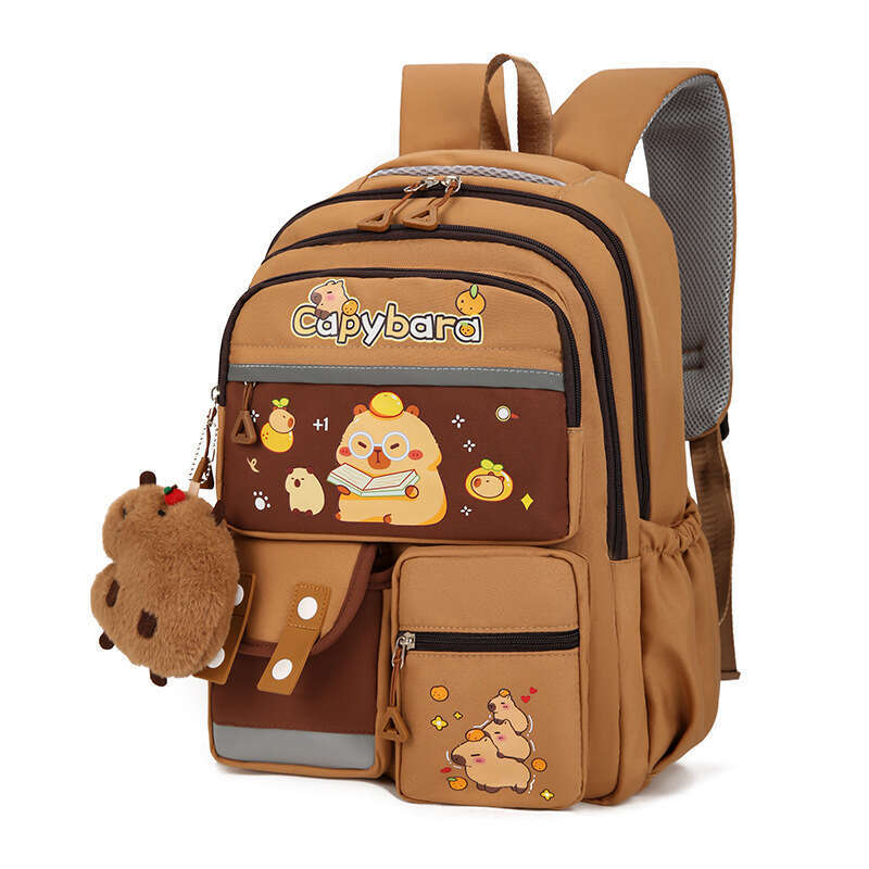 Kapibala Print Boys Girls Colorful Backpack Casual Trendy Cute Women Student Bag