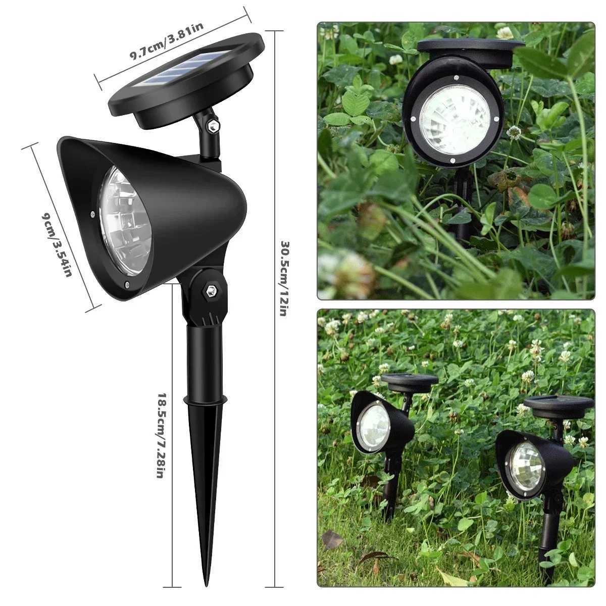 Outdoor LED Solar Spotlight Garden Lights Landscape Decoration IP65 Waterproof for Lawn Courtyard Pathway Tree Separately Lamp XJ250606