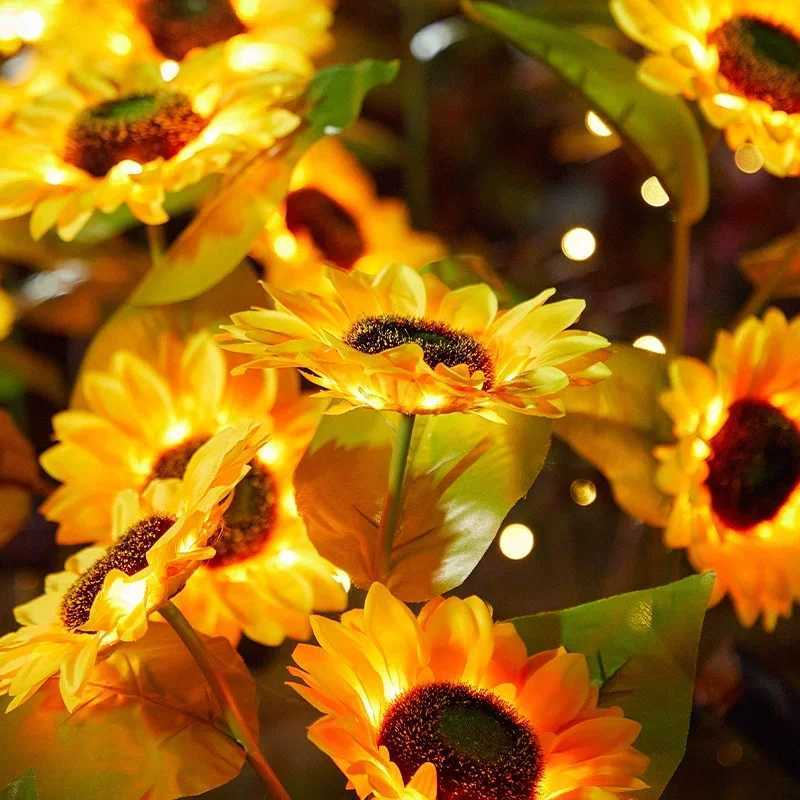 Garden Summer External Solar Lights Eternal Flower Sunflower LED Solar Lawn Lamp Festival Outdoor Wedding Camping Party Decoration W250607