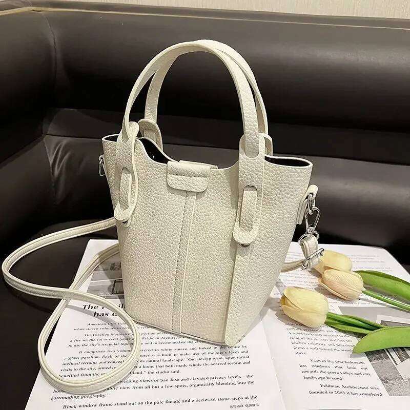 Soft Leather Bucket Small Female 2025 New Senior Ins Fashion Single Shoulder Crossbody Bag Casual All-Match Handbag