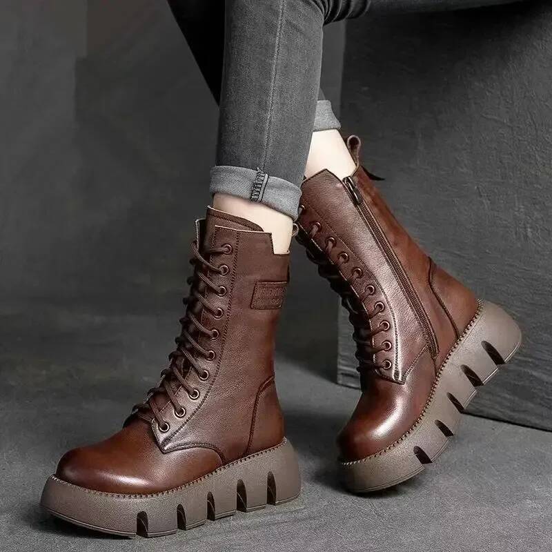 Ddmyoutdoor Plush Warm Thick Sole Boots New Fashion Women S Warm Platform Shoes Female Waterproof Boot Plysj Sko Med Varm Og Tykk Bunn Outdoor Shoes