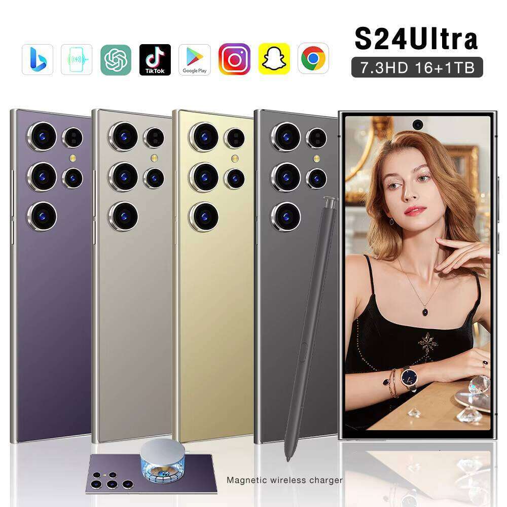 Cell Phones S24 Ultra Smartphones 22+2Tb 5G Dual SIM 2K Resolution Mobile Phone With High Configuration For Gaming Used Global Version S25