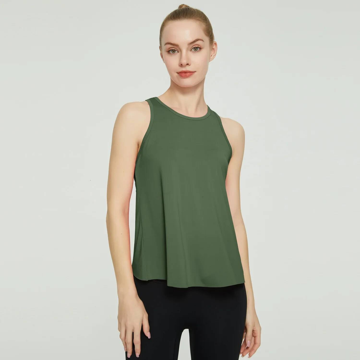 Loose Fit Sports Tank Top Women's Sleeveless Fiess Vest Yoga Cover up Summer Cross-Border Elastic Tailored Back Design