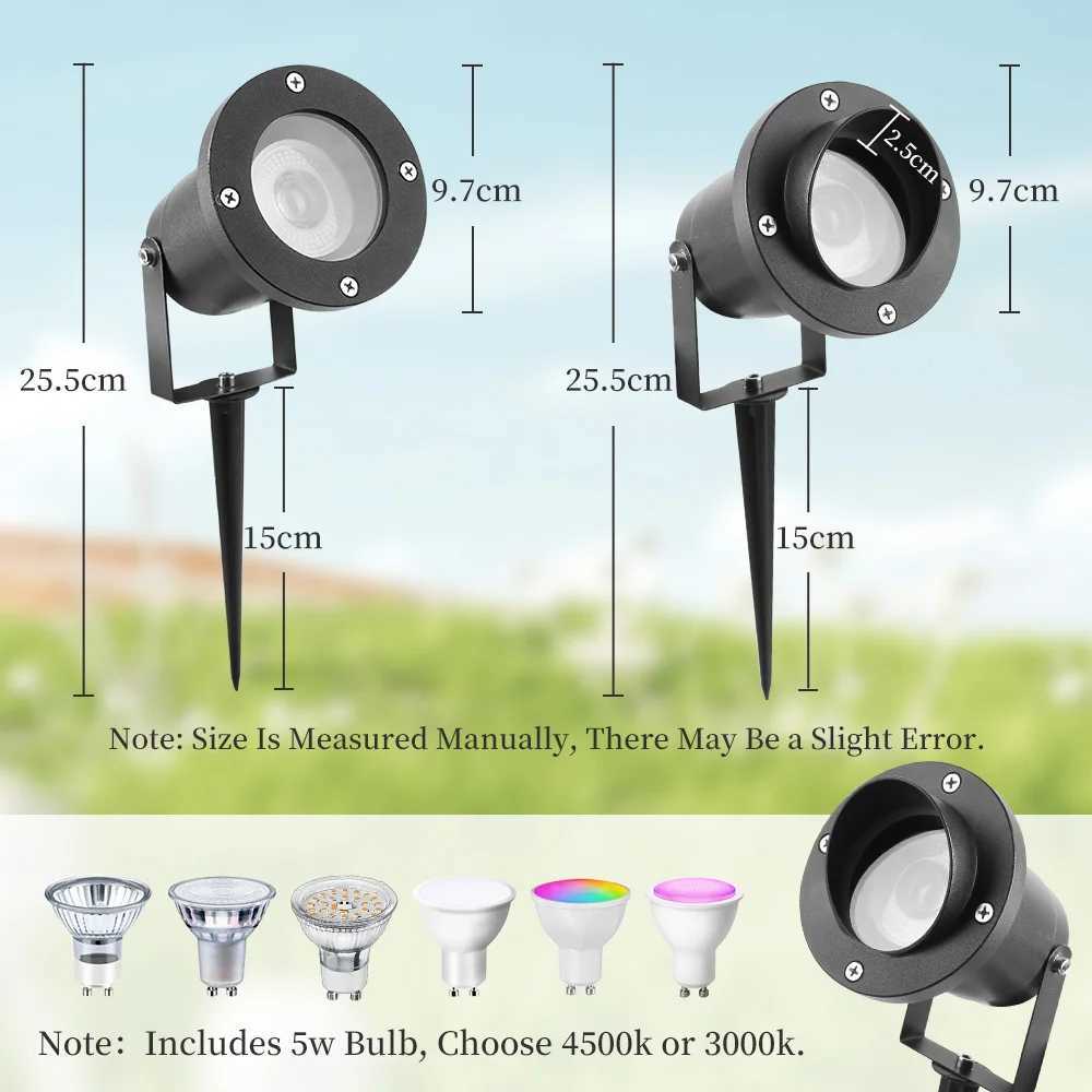 Outdoor LED Lawn Light GU10 Replaceable Bulb 85-265V Pathway Lamp Waterproof Garden Patio Lamp Landscape Spotlight Walkway Yard W250607