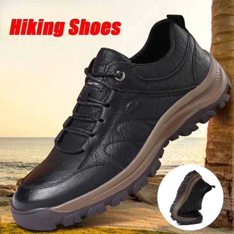 Ddmyoutdoor Men S Casual Leather Winter Warm Thick Sole Comfortable Hiking Shoes Safe Wearable Outdoor Sneakers Erkek Spor Ayakkab Outdoor Shoes