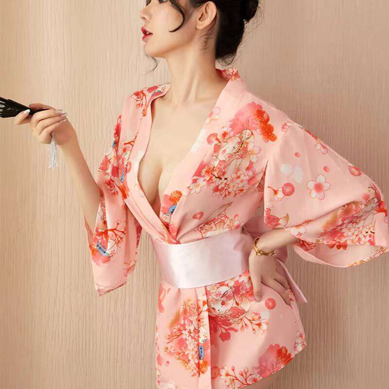 Large Size Erotic Lingerie, Japanese Chiffon Kimono, No Take Off Transparent Sexy Pamas, Pure Desire, Passion, Uniform Set,