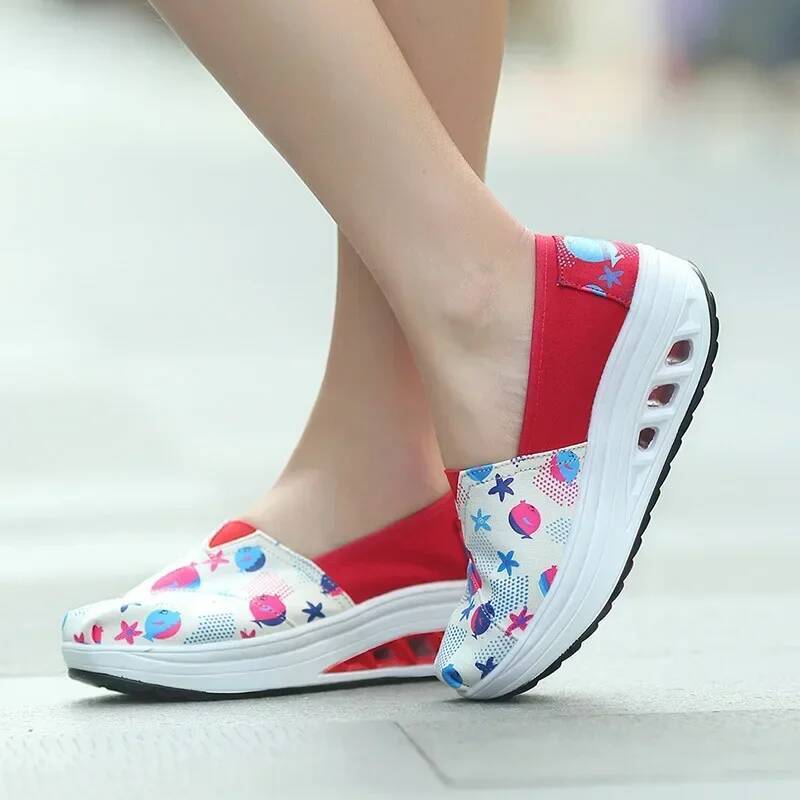 ddmyoutdoor Fashion Spring New Canvas Rocking Wedges Platform Shoe Breathable Women S Sports Travel Shoes Sapatos Femininos Outdoor Outdoor Shoes
