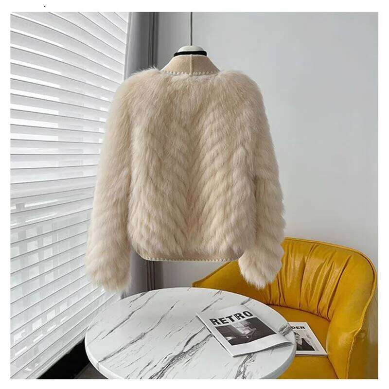 Autumn Winter 2024 New Style Resemble Furs Fur Coat Female Short Paragraph Double-Sided Tweed Mao Collar Fashion Cardigan