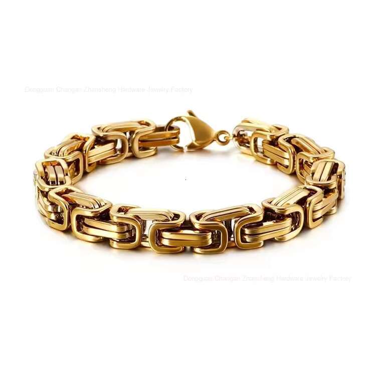 Popular Mens Hiphop Fashion Cuban Chain High Grade Link Design Gold and Silver Plate Bracelet