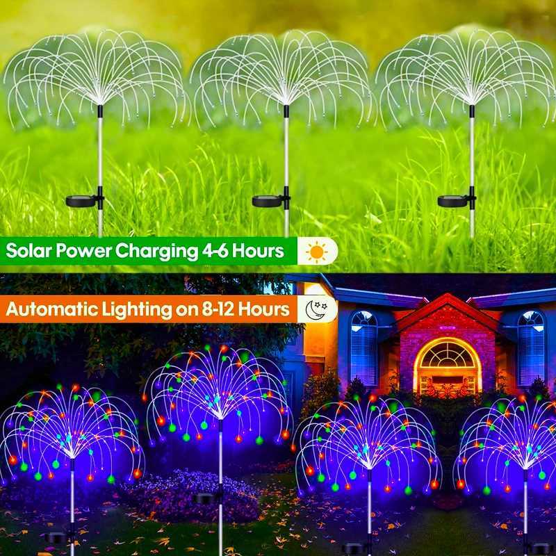 LED Solar Firework Lamp Outdoor Garden Decor Pathway Fairy Lights Waterproof Christmas Yard Balcony Patio Lawn Solar Lamp XJ250606