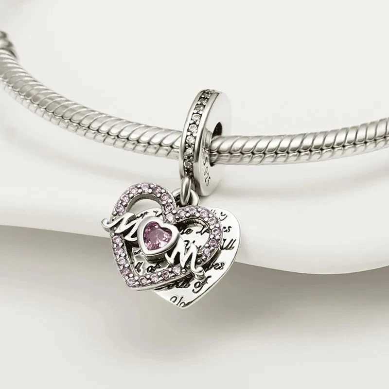 NEW Europeans Pink Original Charms Potion Murano Glass Heart Dangle Bead Fit 925 Sterling Silver Bracelet DIY Women Jewelry XJ250607