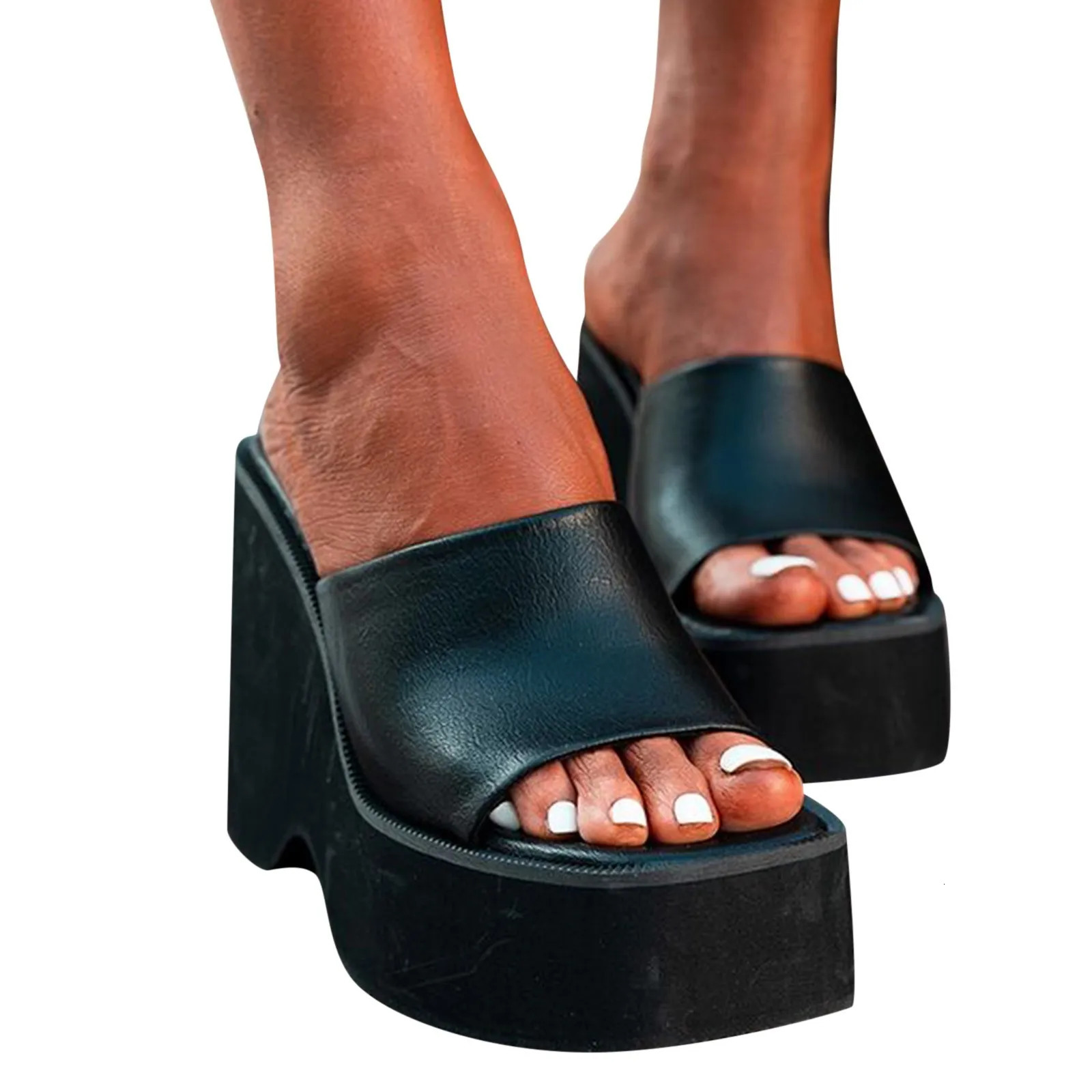 Summer Women Sandals Solid Large Size Platform Wedge Heel High Heel Open Toe Sexy Style Sandalias Mujer Elegant Summer Sandals 250605