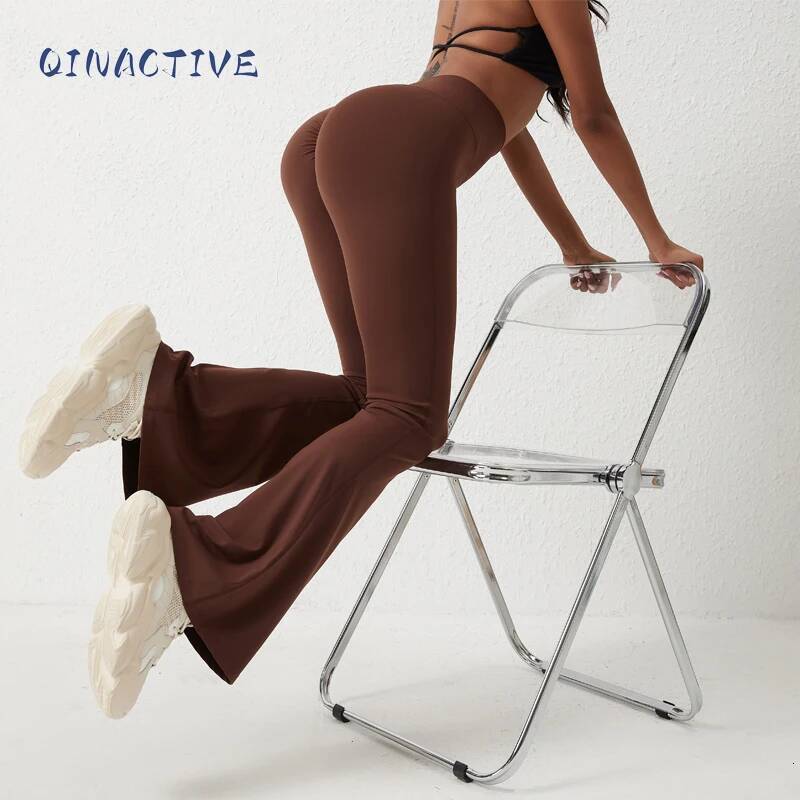QINACTIV Flare Leggings Women Bell-bottoms Yoga Trousers High Waist Fiess Pants Stretch Gym Casual Sports