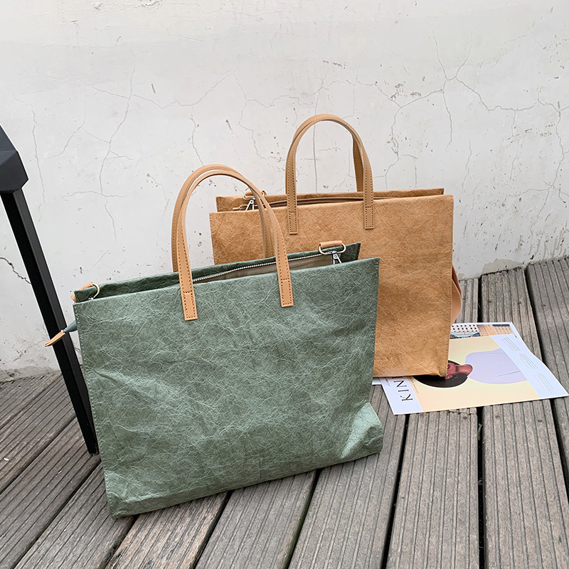 designer 2025 Korean New Style Unisex Simple Crossbody Bag Ins Large Capacity Retro Kraft Paper Bag Handbag Shoulder Bag