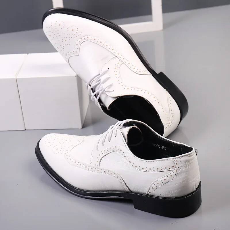 Ddmyoutdoor Mens Wingtip Oxford Genuine Calfskin Leather Brogue Dress Classic Business Formal Shoes Man Outdoor Shoes