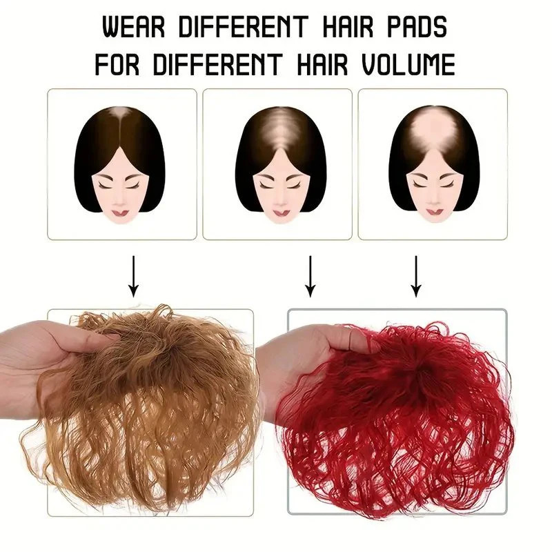 3D Bangs Invisible Seamless Head Hair Water Ripple Hair Wispy Bangs Head Overhead Natural Invisible Replacement Cover Gray Hair 250529