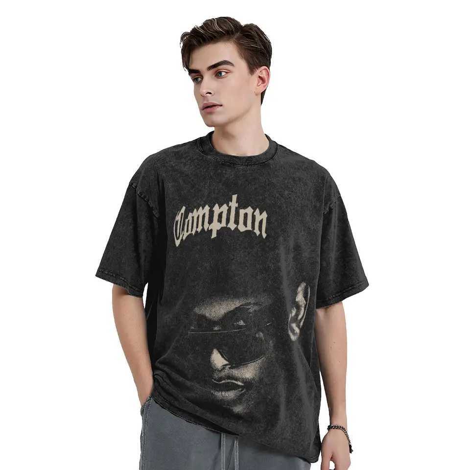 Eazys E Rapper Washed T Shirt Streetwear Hip Hop Vintage T-Shirt Tops for Men Women 100% Cotton Harajuku Printed X250607