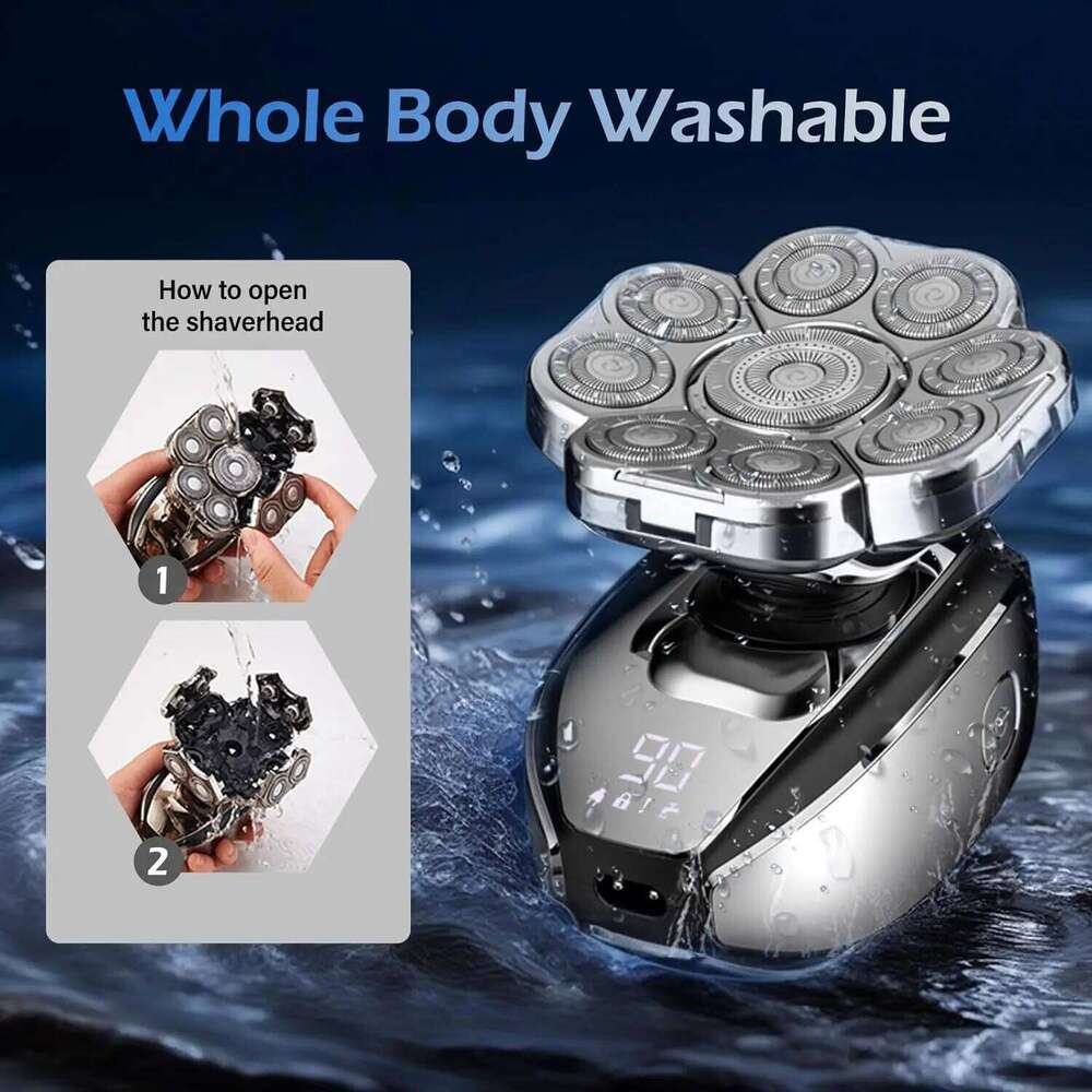 9D Detachable Shaver Electric Razor For Men Ipx6 Waterproof Wet Dry Bald Head Shavers With USB Charge
