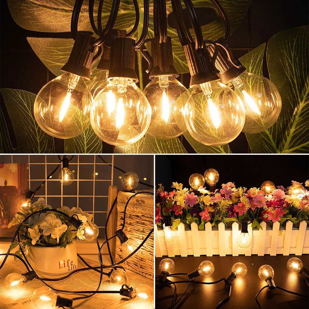 LED G40 Ball String Lights Shatterproof Waterproof 220V Outdoor Garden String Lamp Terrace Garden Pub Christmas Party Decoration W250607