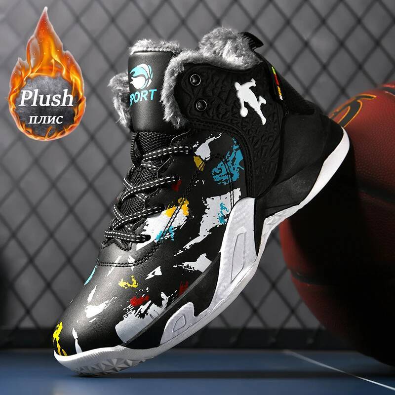 Ddmyoutdoor Ddmyoutdoor Winter Men Warm Basketball Women Comfortable Sports Plush Running Tenis Couple Shoes Walking Sneakers Outdoor Outdoor Shoes