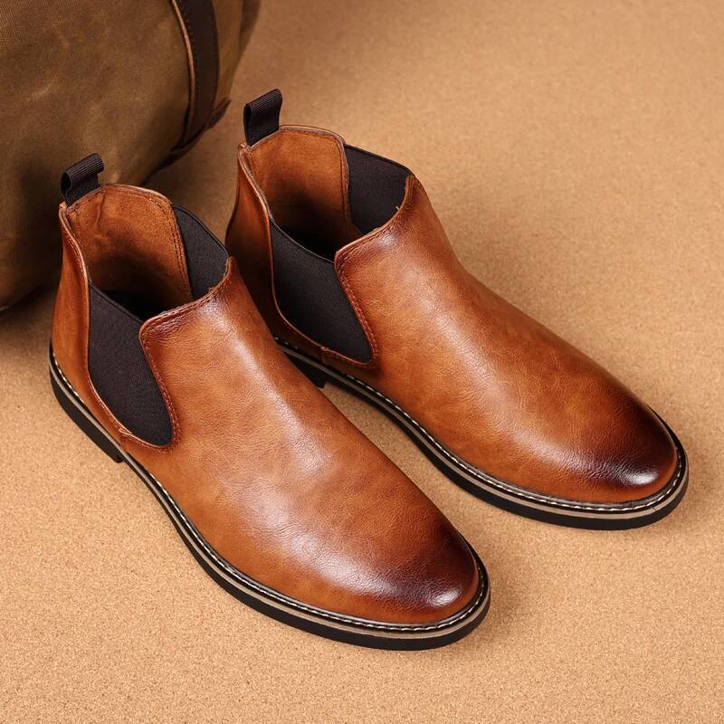Ddmyoutdoor Shoes Retro Ankle Boots Casual Flat Elastic Formal Business Dress Men Shoe New Spring Autumn Outdoor Shoes