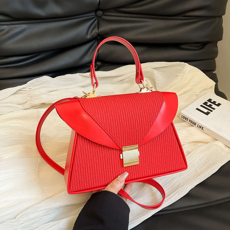 High-End Handbag for Women New Niche Fashion Stylish Shoulder Simple Color-Block Crossbody Bag
