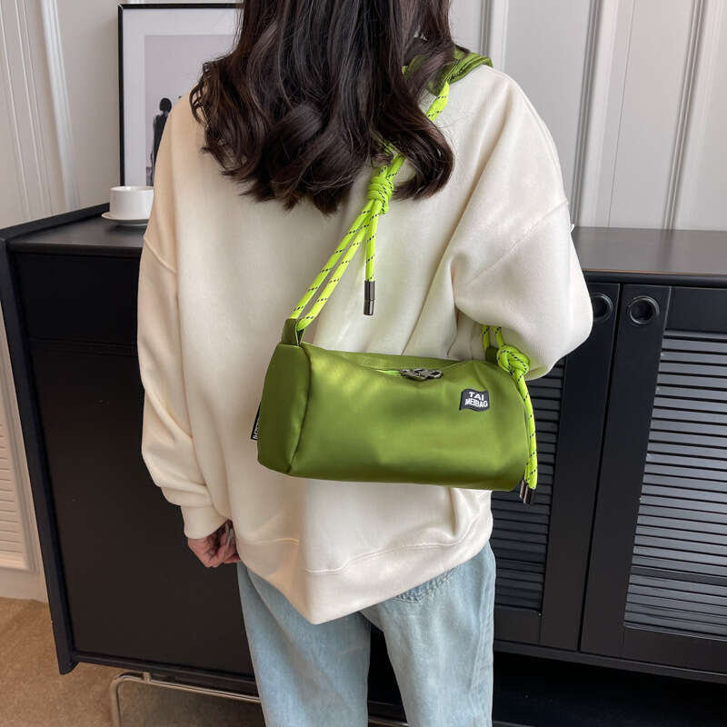 Trendy Sports Pillow New Sweet Cool Fashion Color-Block Shoulder Casual Versatile Solid Color Crossbody Bag for Women