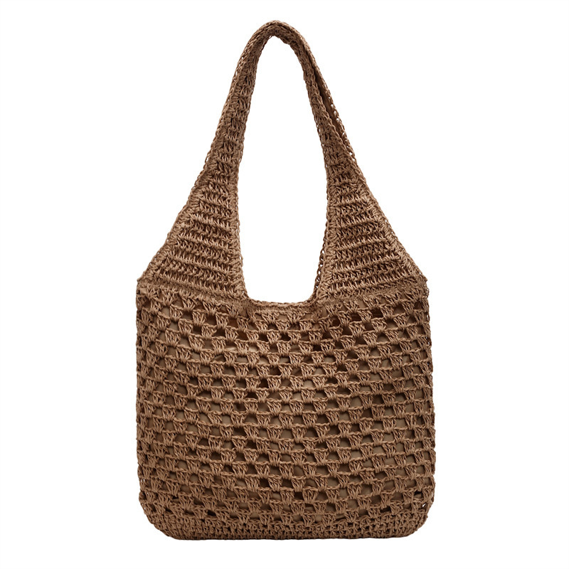 designer Casual Hollow Out Straw Woven Shoulder Bag New Summer Handheld Mesh Underarm Bag for Women Beach Vacation Beach Bag