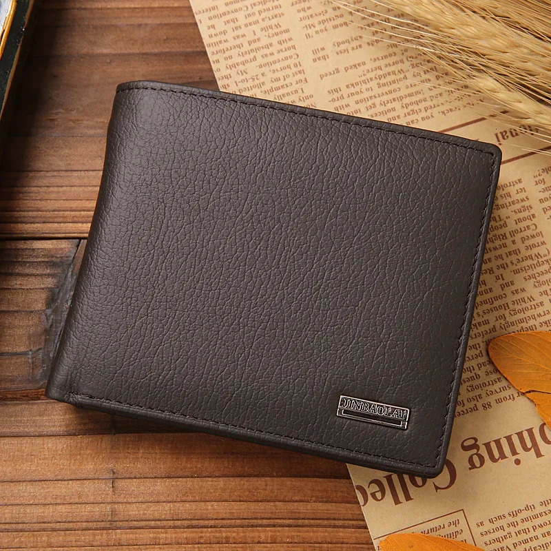 100% Genuine Leather Men Wallets Premium Product Real Cowhide Wallets for Man Short Black Walet Portefeuille Homme 250605