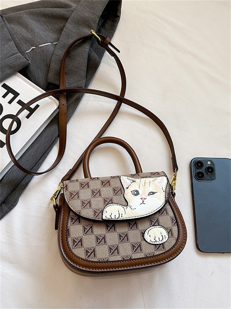 Designer bag free shipping 2025 new fashion casual trend high-end texture cartoon printed handbag crossbody bag for women