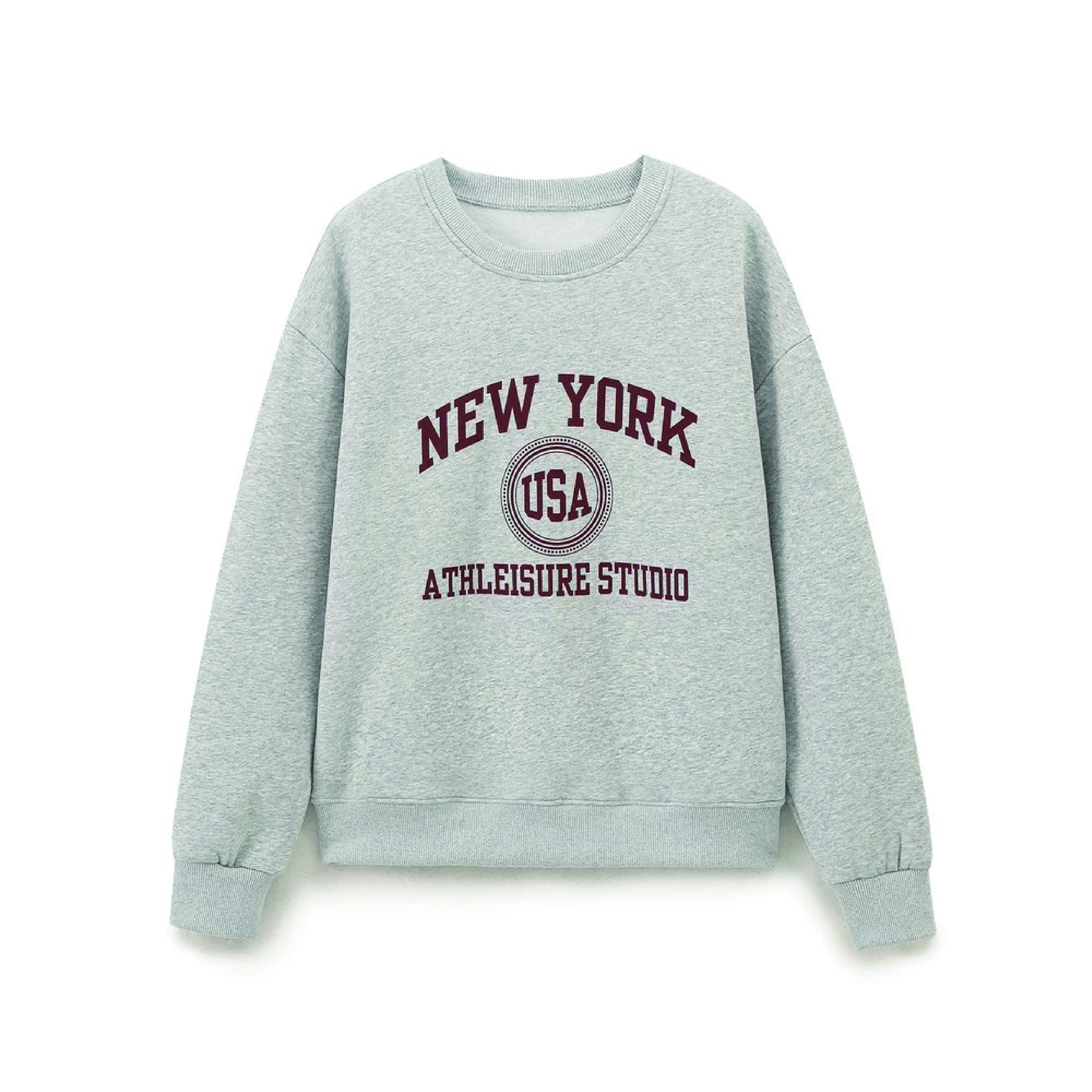 Trendy Womens American Vintage Round Collar Sweatshirt Casual & Stylish College-Inspired Top