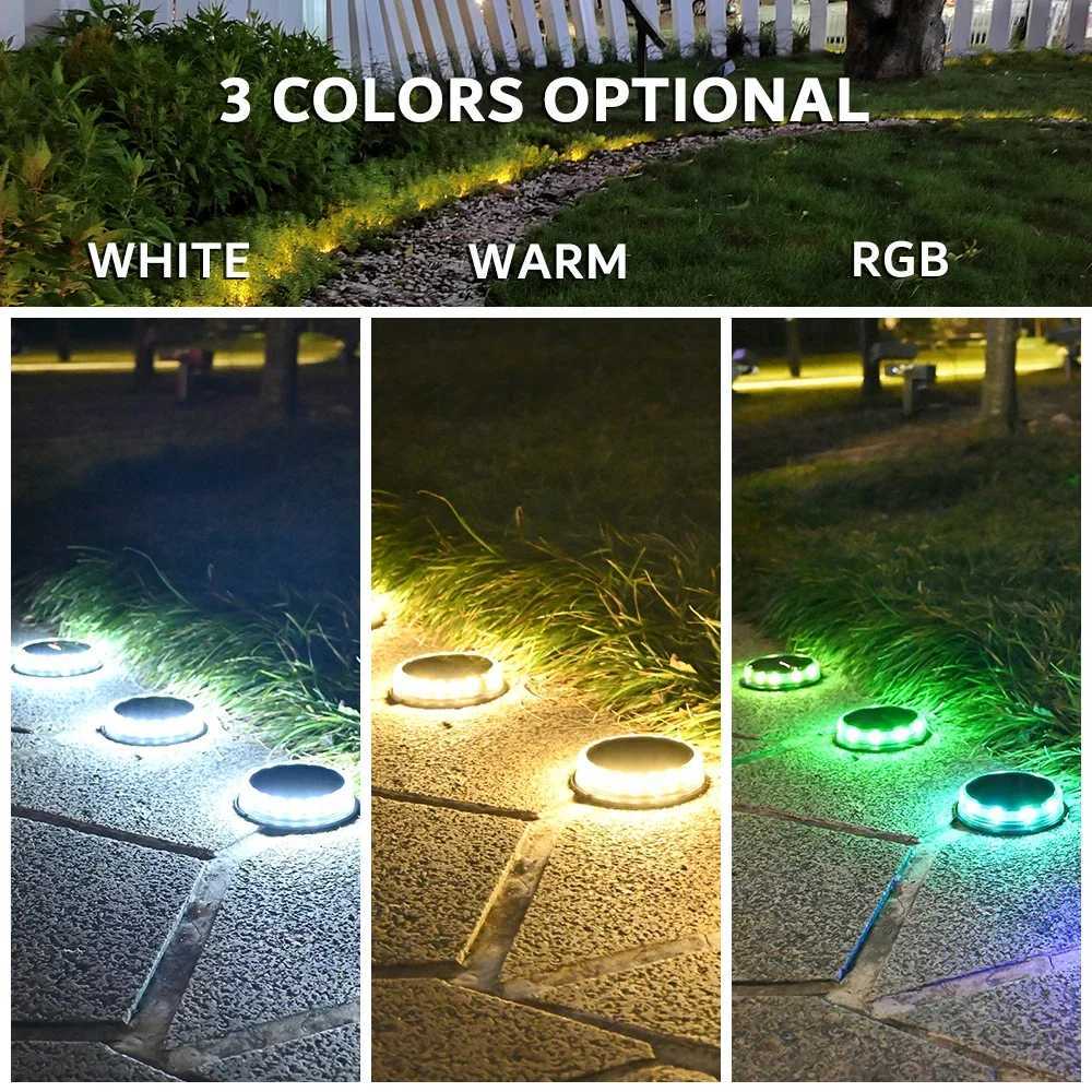 10PCS Super Bright LED Solar Pathway Light Outdoor IP65 Waterproof 3.7V 1200mAH Ground Lamp for Garden Decoration W250607