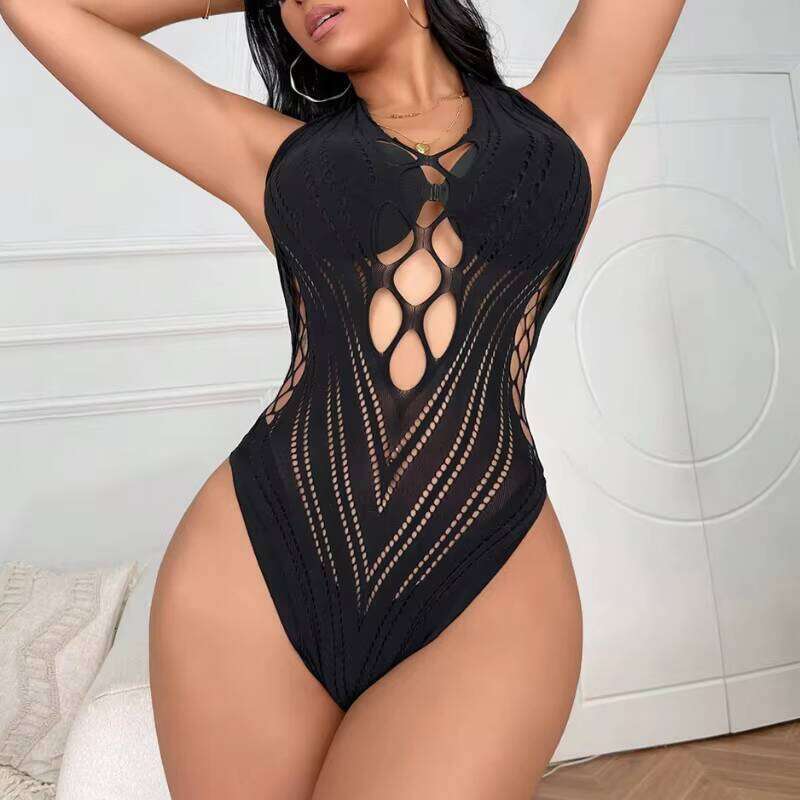 Women's Sexy Lingerie Fishnet Bodysuit Bikini Tops Chemise Erotic Mesh See Through Babydoll Clothing 6 Styles Bodycon Jumpsuit