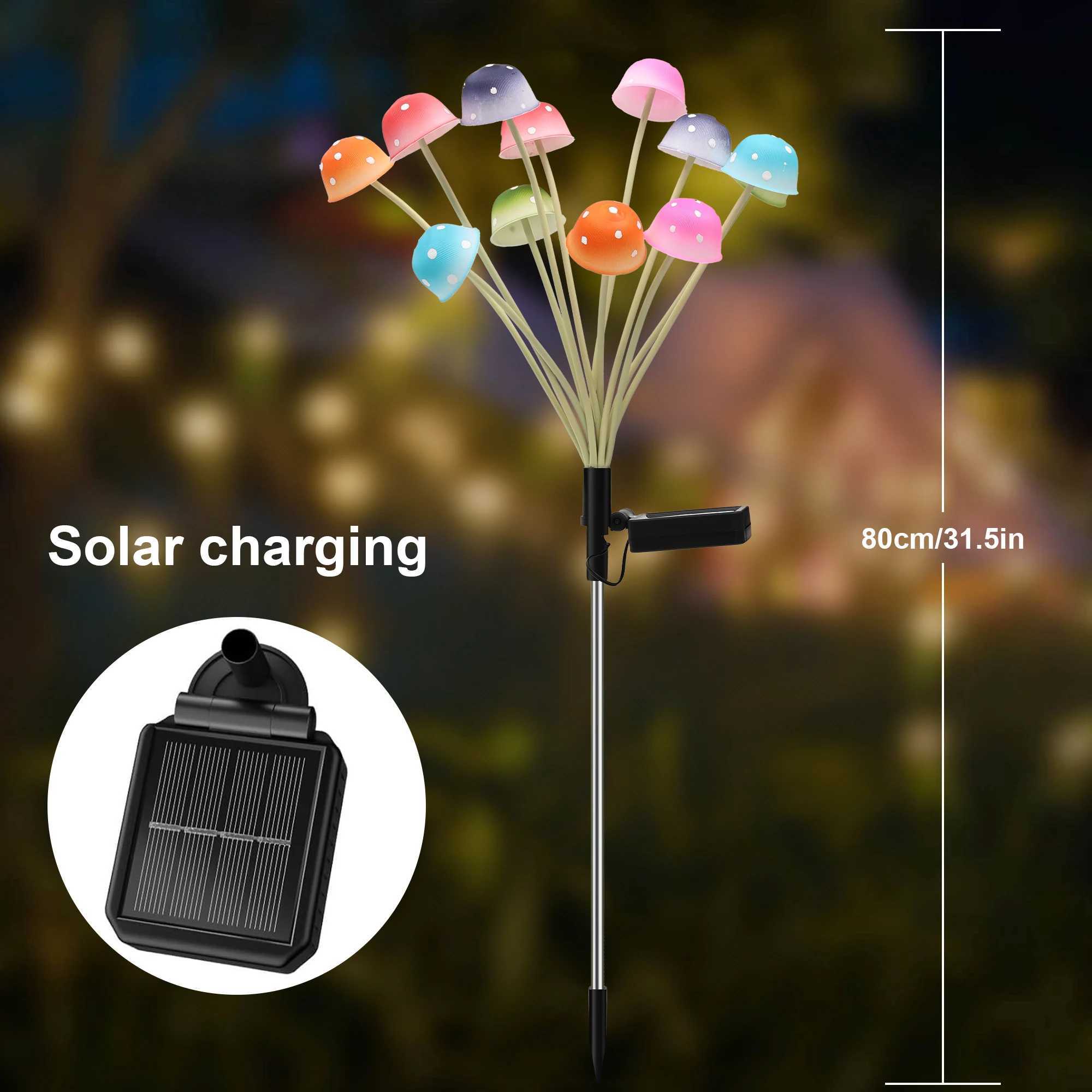 Outdoor simulation induction solar mushroom light courtyard lawn plug IP65 waterproof decorative lightXJ250606