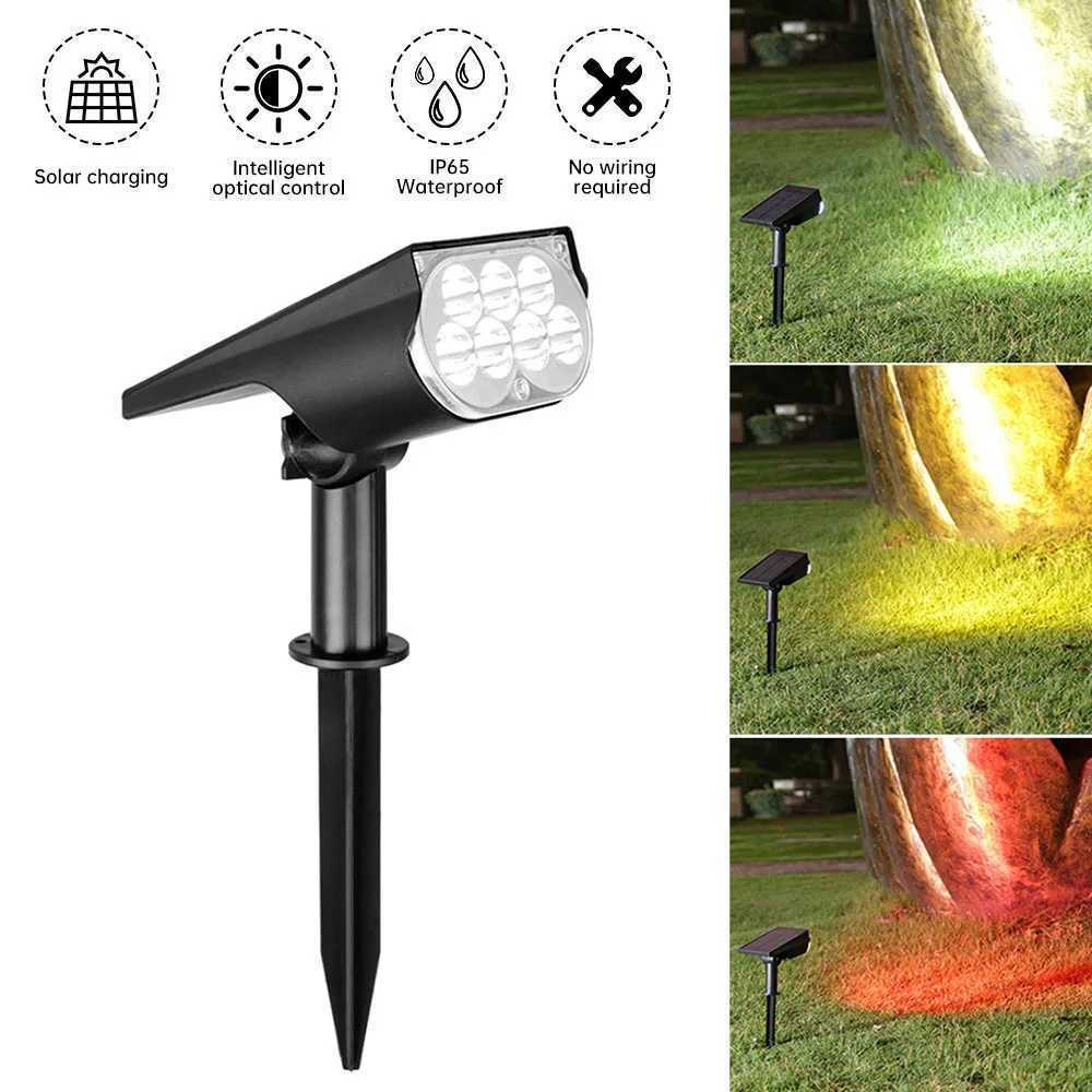 1Pcs Solar Powered 7LED Lamp Adjustable Solar Spotlight In-Ground IP65 Waterproof Landscape Wall Light Outdoor Garden Lighting W250607