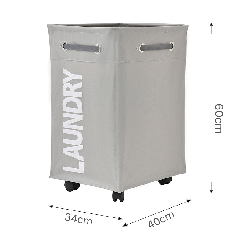 Large capacity foldable dirty clothes basket with wheels