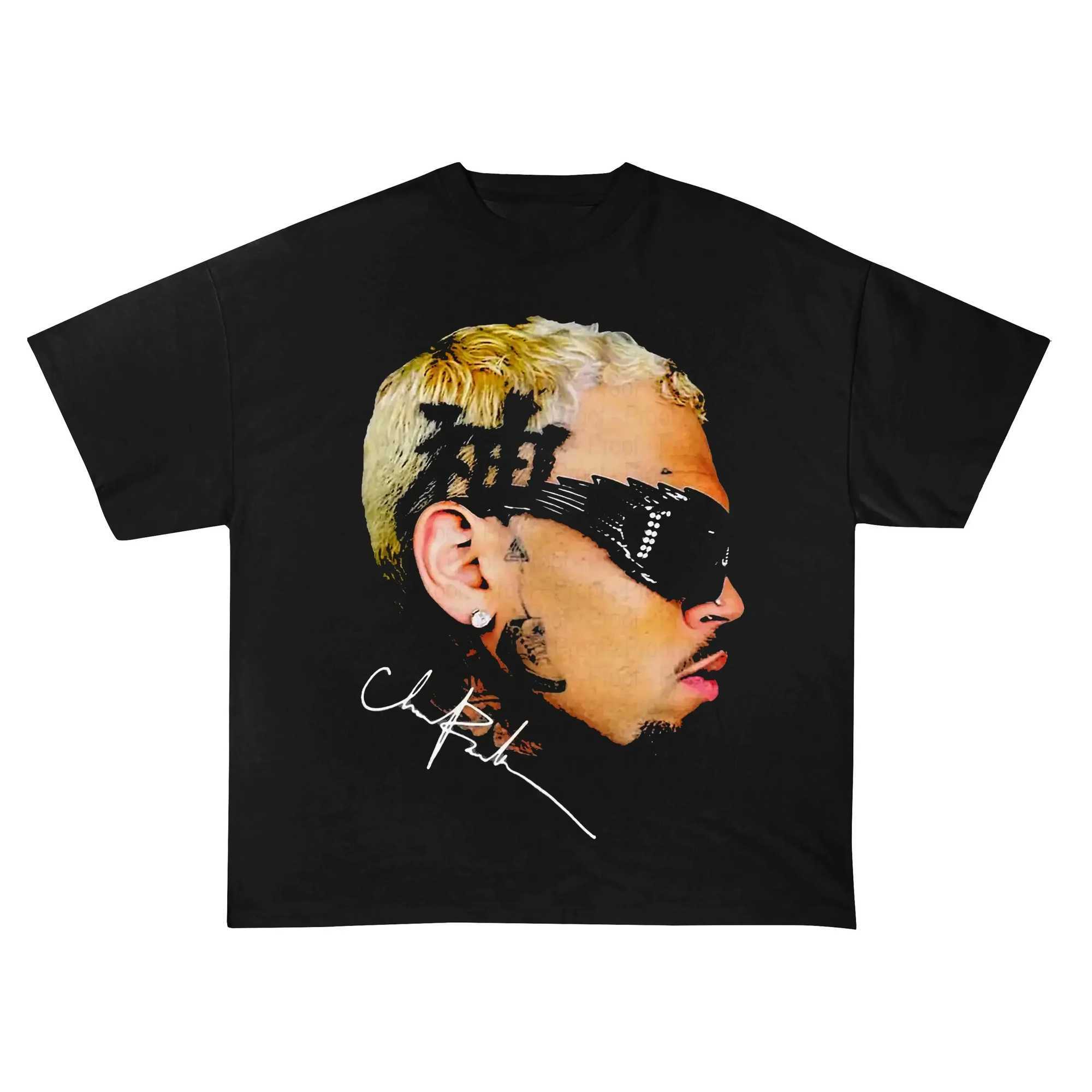 Chris Brown Breezy Bowl XX Concert Tour Cotton T Shirts Vintage Hip Hop Gothic T Shirt Mens Oversized Cotton T-shirt Streetwear W250607