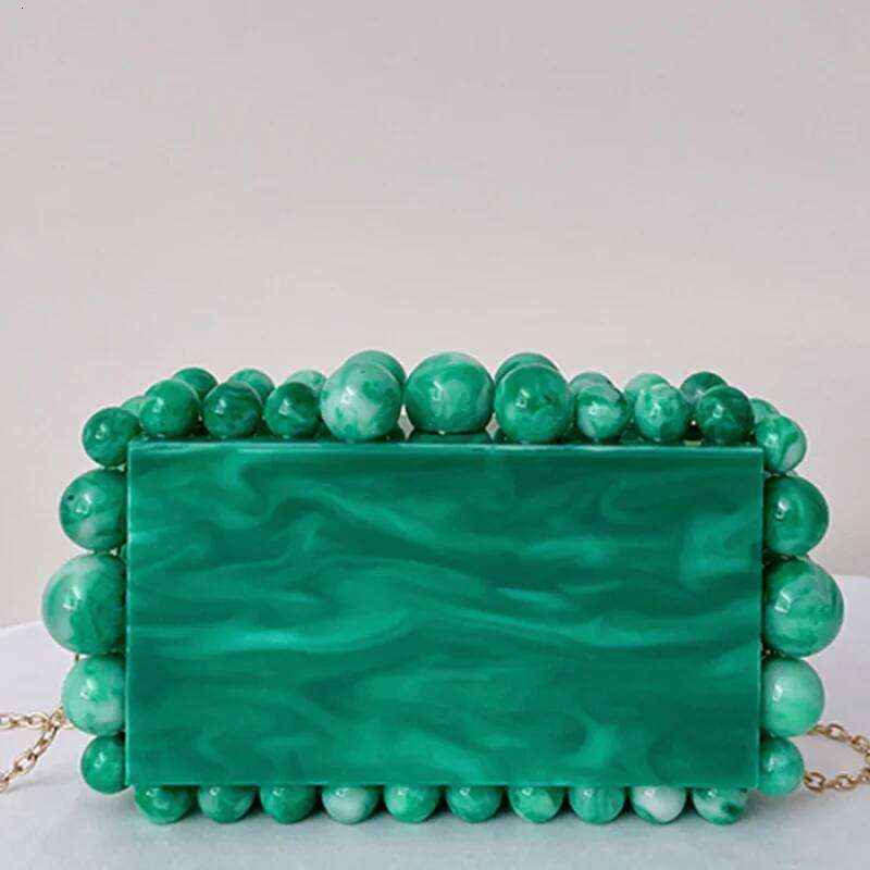 Leopard Beads Acrylic Box Evening Clutch Bag 2023 Women Designer Sequin Purses And Handbags Wedding Party Purse Clutches