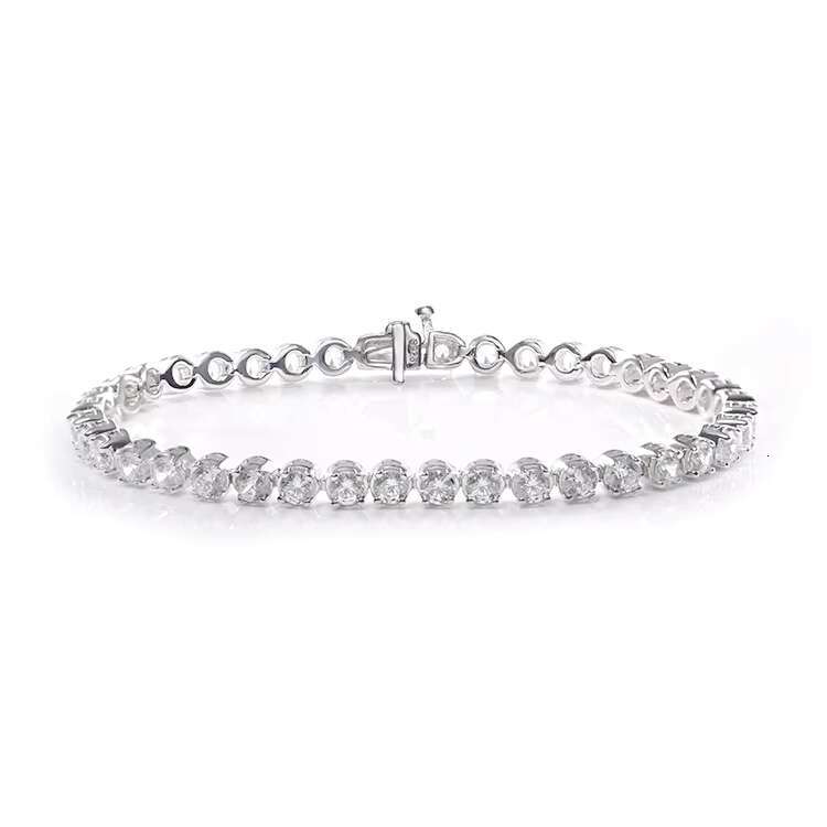 925 Sterling Silver Bracelet With D FL-VVS1 2.5mm to 5mm Moissanite Tennis Bracelets Bangles for Women
