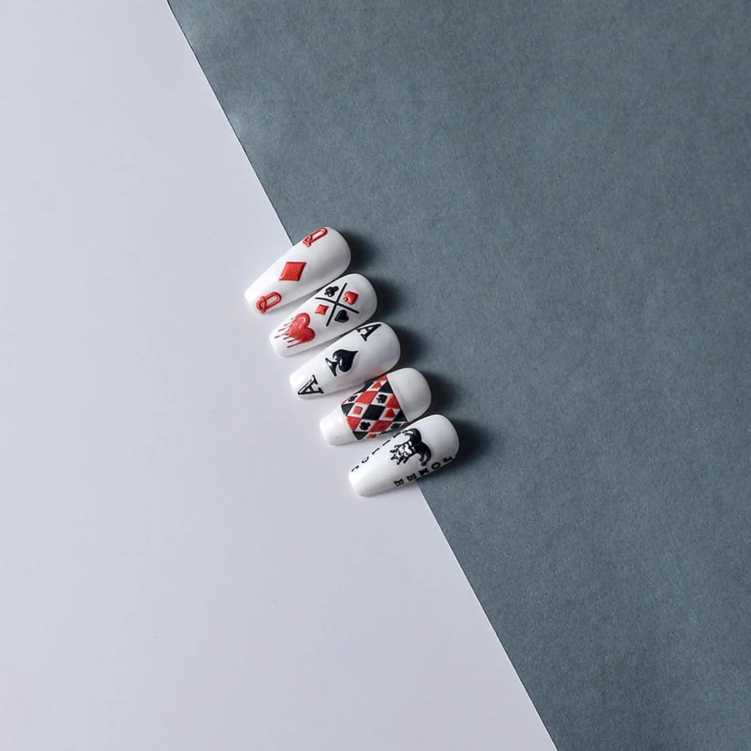 Poker Nail Art Stickers 5D Embossed Playing Card Decoration DIY for Manicure Suit n Decals SelfAdhesive Supply 250605